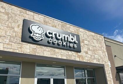 Crumbl Cookies illuminated cabinet sign