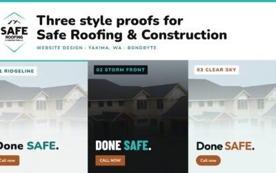 Roofing Contractor Website Design for Safe Roofing & Construction: Three Style Proofs